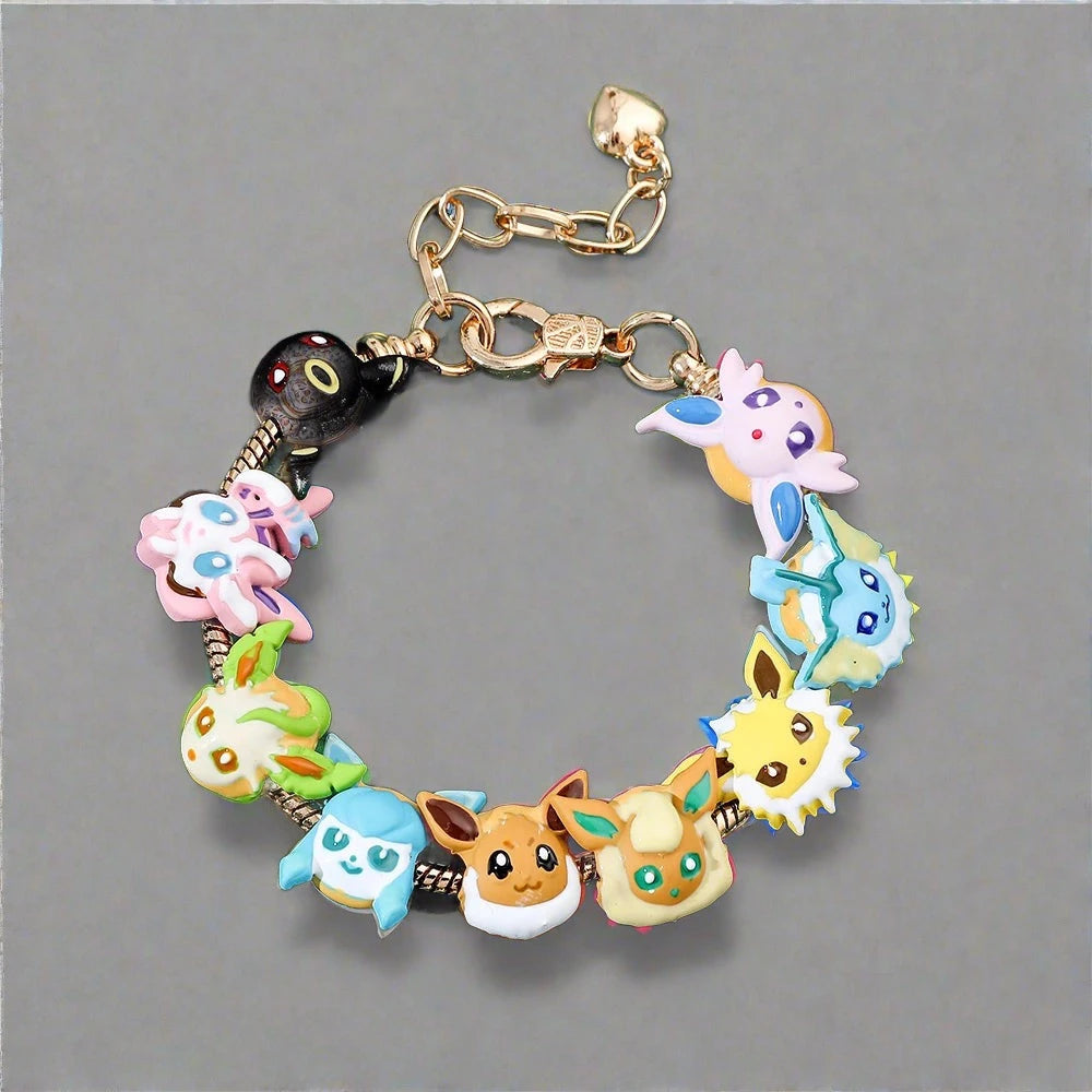 Pulsera "Eevee" con Charms Hecha a Mano — joyería artesanal Eklipse plata 925